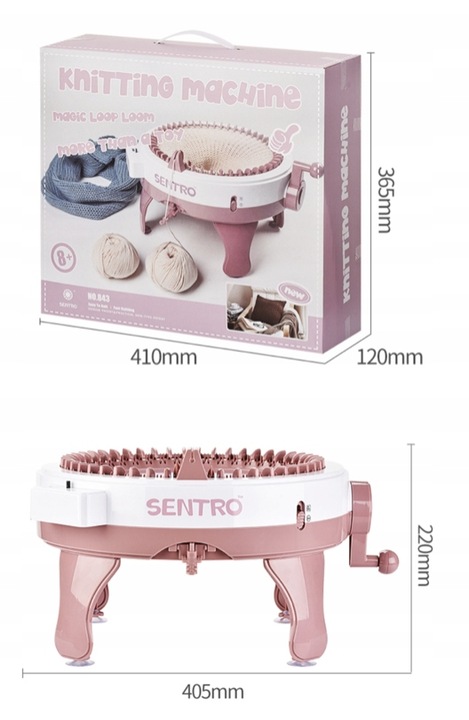 MASZYNA DZIEWIARSKA DO ROBIENIA NA DRUTACH WRZECIONO 48 IGIEŁ ZESTAW MŁYNEK