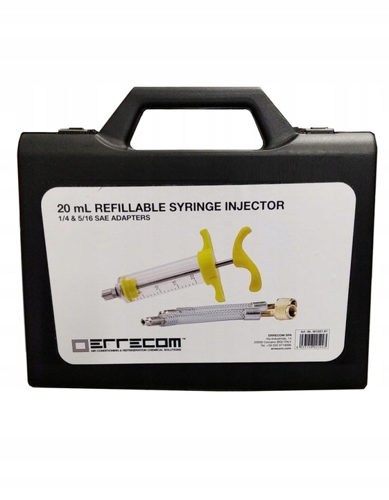 Dozownik do oleju, barwnika UV+adaptery 1/4 i 5/16 do klimatyzacji, 20ml