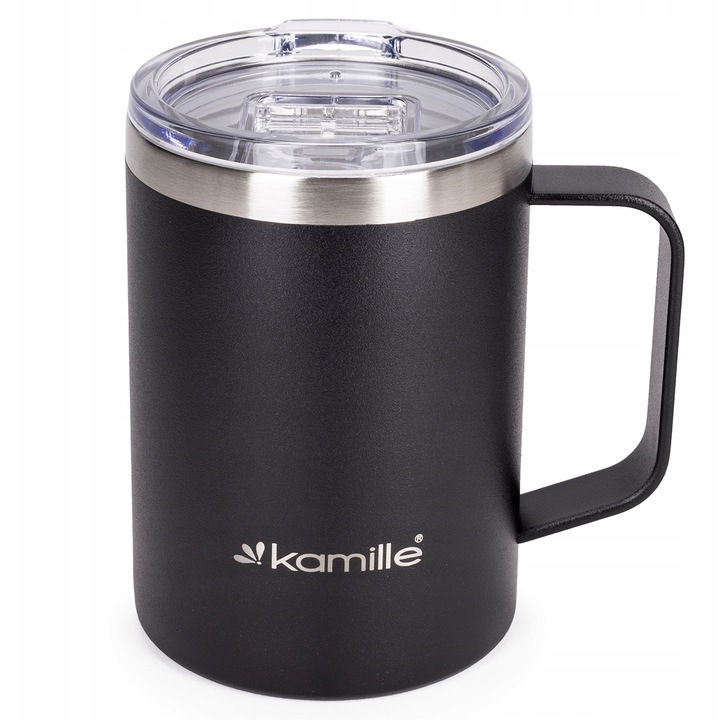 KUBEK TERMICZNY stalowy TERMOS do kawy herbaty z uchwytem KAMILLE 360ml