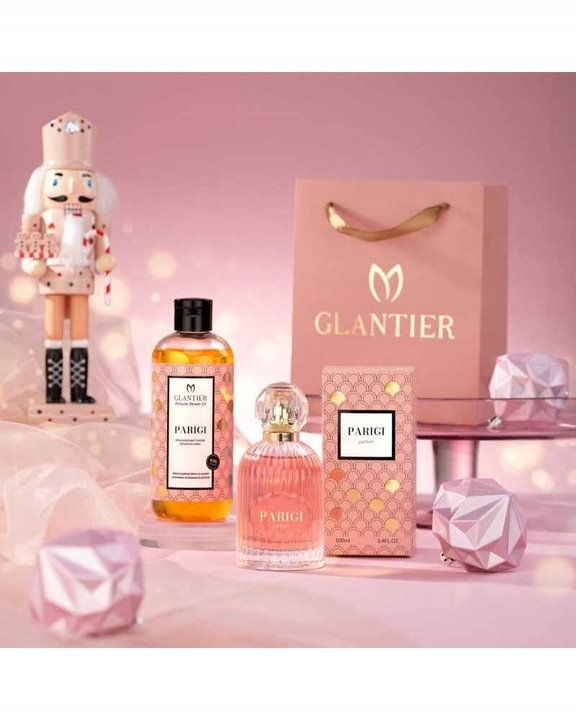 Zestaw Glantier Parigi Perfumy 100ml + Olejek Parigi 300ml+Torba Prezentowa