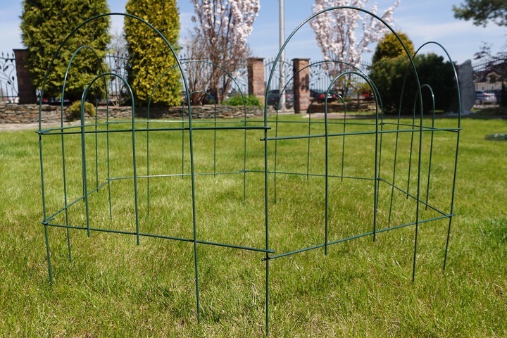 Metalowy Płotek Ogrodowy 61x305cm Ogrodzeniowy Płot Mały Niski Dekoracyjne