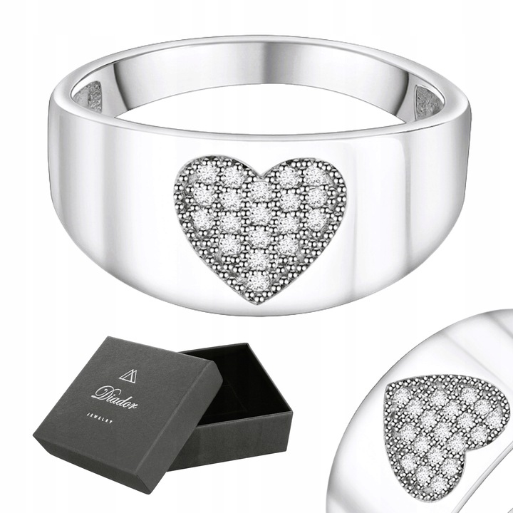 SREBRNY pierścionek OBRĄCZKA SREBRO 925 z CYRKONIAMI wyjątkowy PREZENT