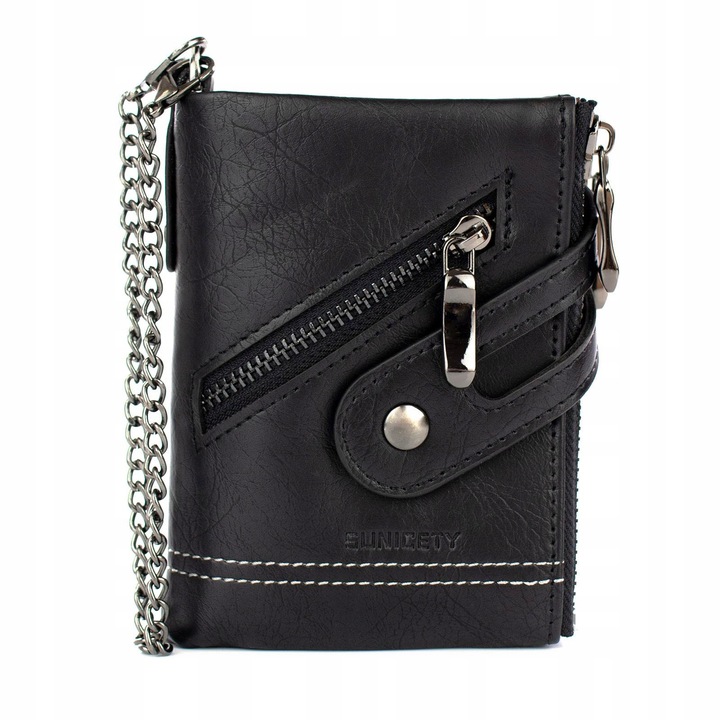 Alessio PORTFEL MĘSKI Block Kart RFID ŁAŃCUCH Pudełko PREZENTOWE