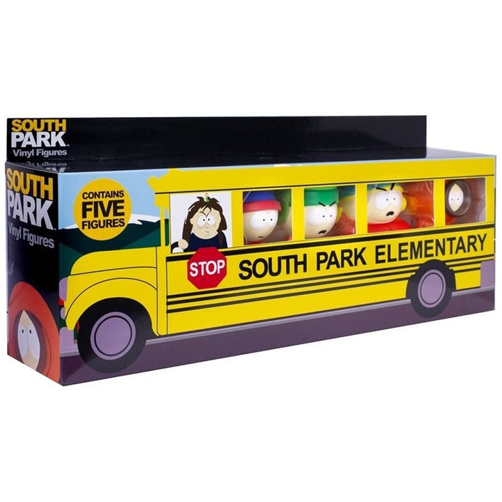 FIGURKI SOUTH PARK WINYLOWE 5PAK SCHOOL BUS CARTMAN STAN KENNY KYLE BUTTERS