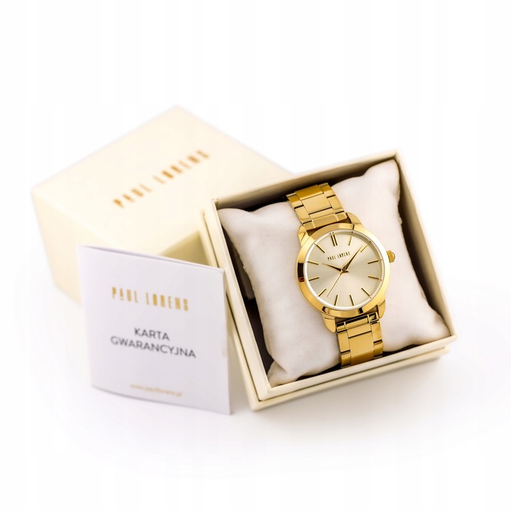 ZEGAREK DAMSKI PAUL LORENS ALICIA stalowy złoty +BOX GRAWER