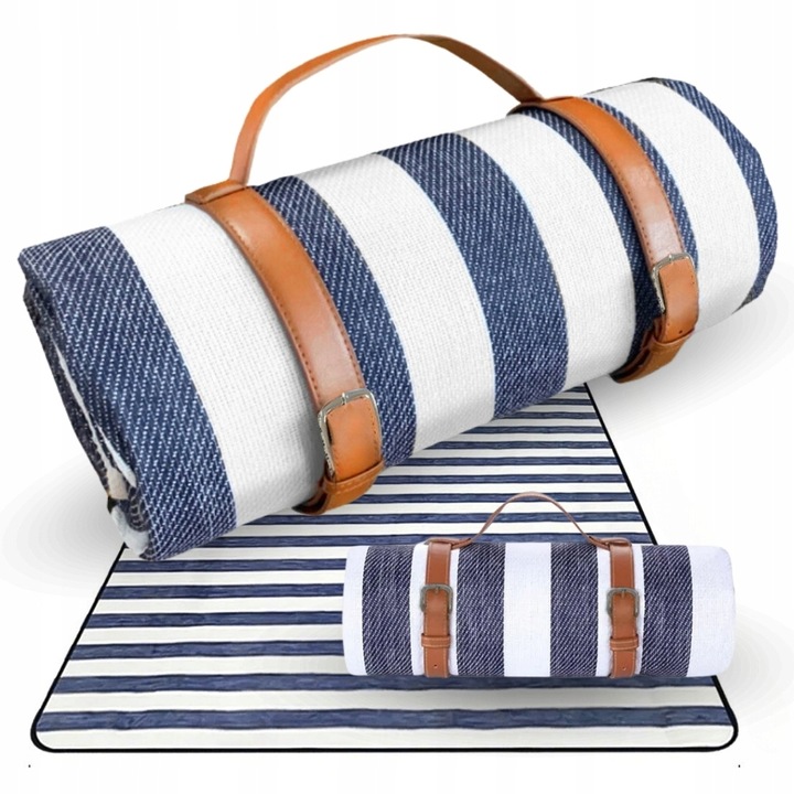 Mata koc plażowy piknikowy izolacja 200x200 duży wodoodporny składany pasy