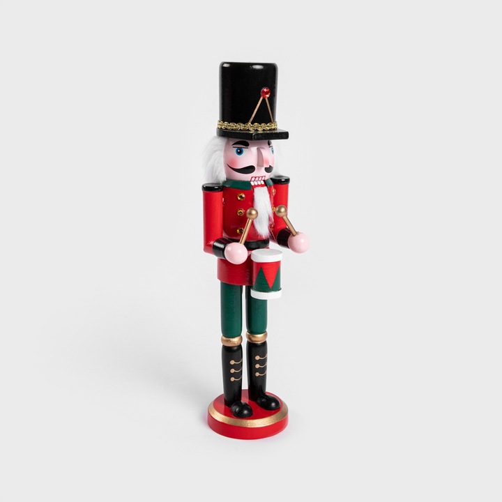 Figurka NUTCRACKER dziadek do orzechów z bębenkiem 31 cm HOMLA