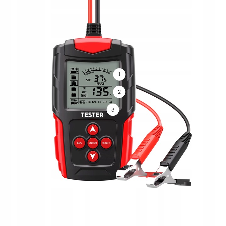 Cyfrowy Tester Akumulatora Miernik do Baterii Akumulatorów 12V 24V LCD