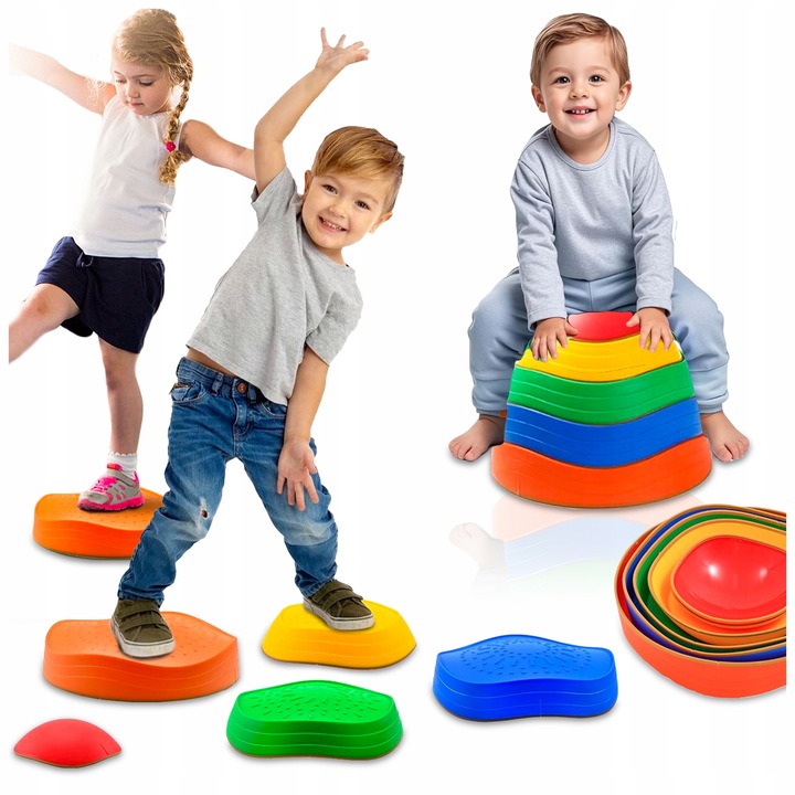 ŚCIEŻKA SENSORYCZNA XL KAMIENIE BALANSUJĄCE DLA DZIECI TRENING RÓWNOWAGI