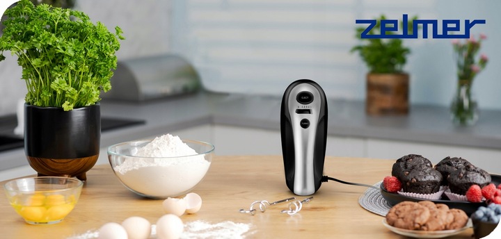 MIKSER RĘCZNY ZELMER LEKKI ROBOT KUCHENNY 5 BIEGÓW 4 KOŃCÓWKI TURBO 700W