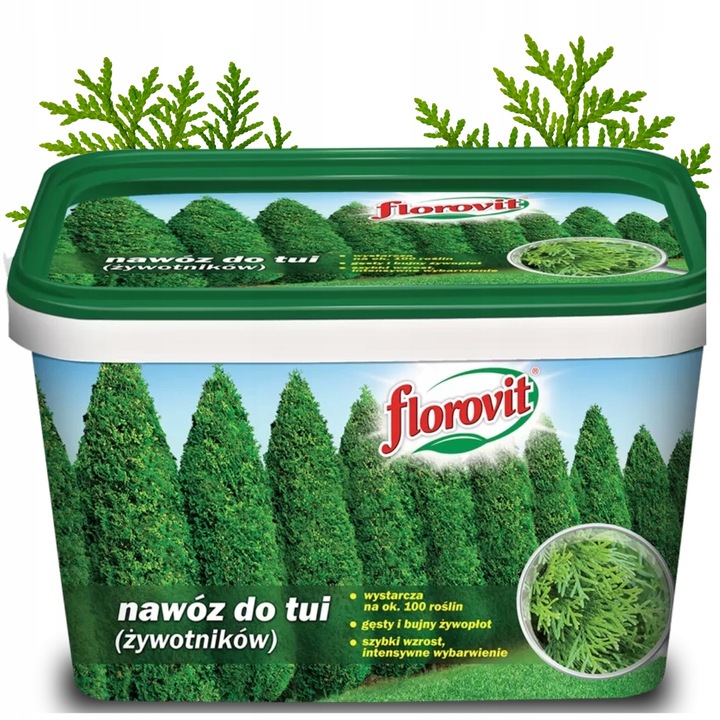 NAWÓZ DO TUI FLOROVIT 4kg POD TUJE TUJI ŻYWOTNIKÓW IGLAKÓW WYDAJNY