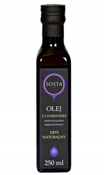 Olej z Czarnuszki 250 ml Tłoczony na Zimno Dobry Dla Dzieci SOSTA