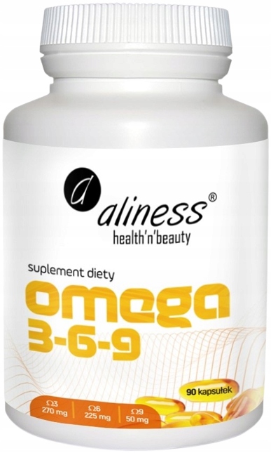 Aliness OMEGA 3-6-9 Olej lniany DHA EPA 180kaps.