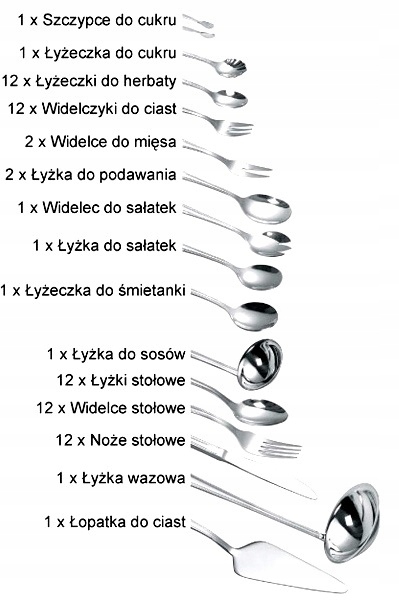 ZESTAW SZTUĆCE KOMPLET WALIZKA POŁYSK 72 KINGHOFF
