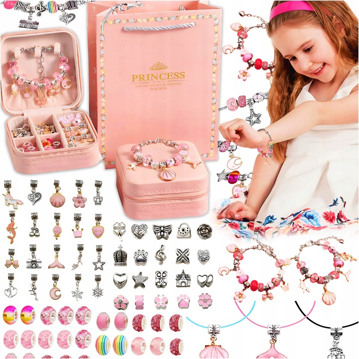 ZESTAW DO ROBIENIA BRANSOLETEK NASZYJNIKÓW PUDEŁO DO PRZECHOWYWANIA PREZENT