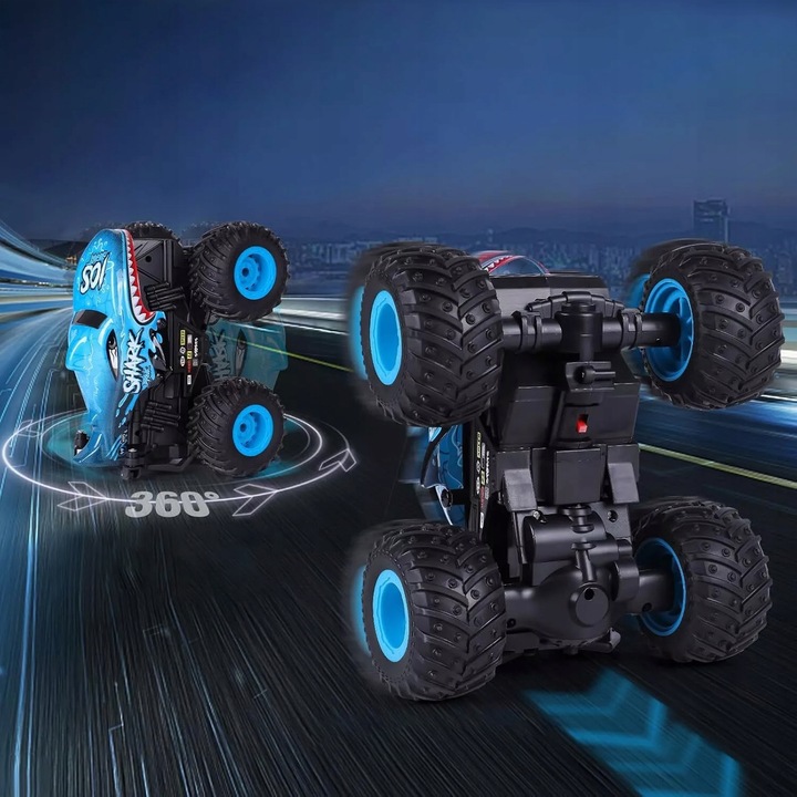 ZDALNIE STEROWANE AUTO REKIN MONSTER TRUCK RC Z MUZYKĄ LED 2.4GHZ OBRÓT 360