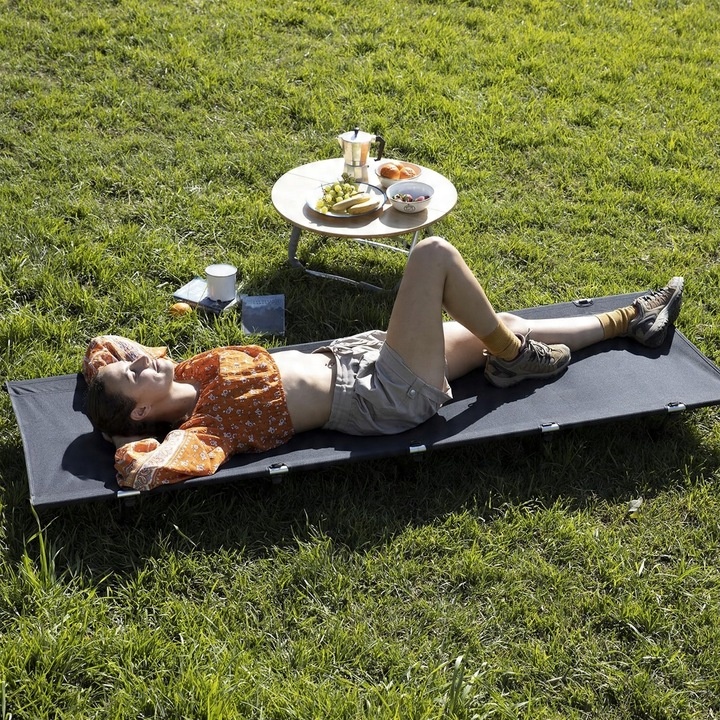 ŁÓŻKO TURYSTYCZNE POLOWE LEŻAK SKŁADANE DUŻE WYGODNE Z TORBĄ - LEKKIE