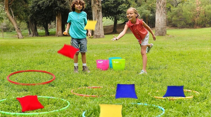 Gra Zręcznościowa Plenerowa Zabawa Ruchowa 3w1 Prezent dla 3 4 5 6 7 latka