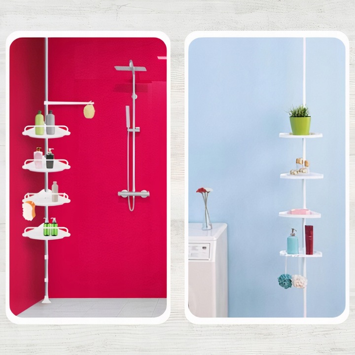 PÓŁKA ŁAZIENKOWA NAROŻNA POD PRYSZNIC TELESKOPOWA DO ŁAZIENKI KOSMETYK 305c