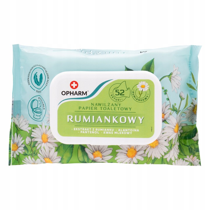 Nawilżany papier toaletowy rumiankowy Opharm 6x52 szt.