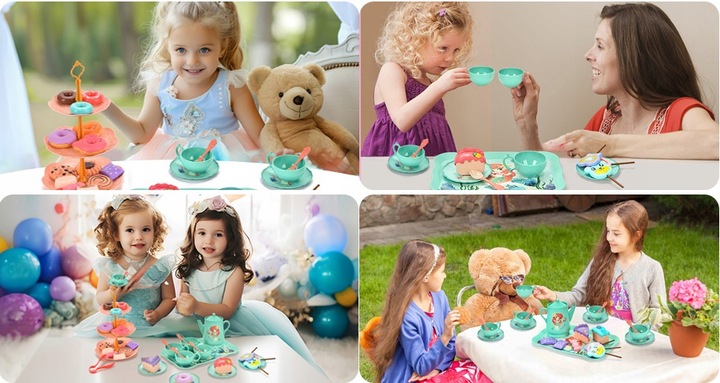 Serwis kawowy ZESTAW do herbaty dla dzieci w walizce czajnik taca B108 CE