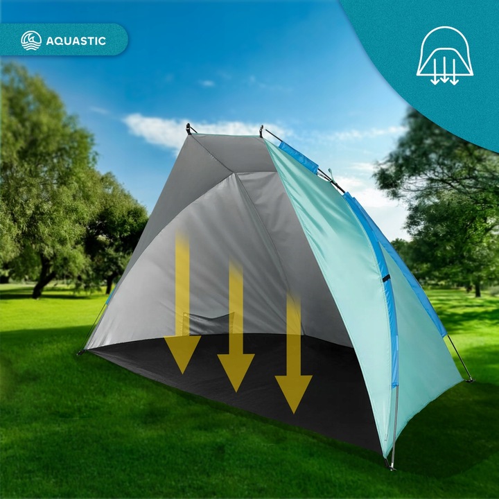 Namiot plażowy AQUASTIC Concielo turkusowy OS UPF 50+ Ochrona przed słońcem