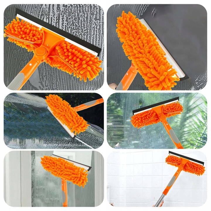 MYJKA DO OKIEN SZYB TELESKOPOWY Z ŚCIĄGACZKA WODY ZESTAW DUŻA WYSOKOŚĆ 2W1