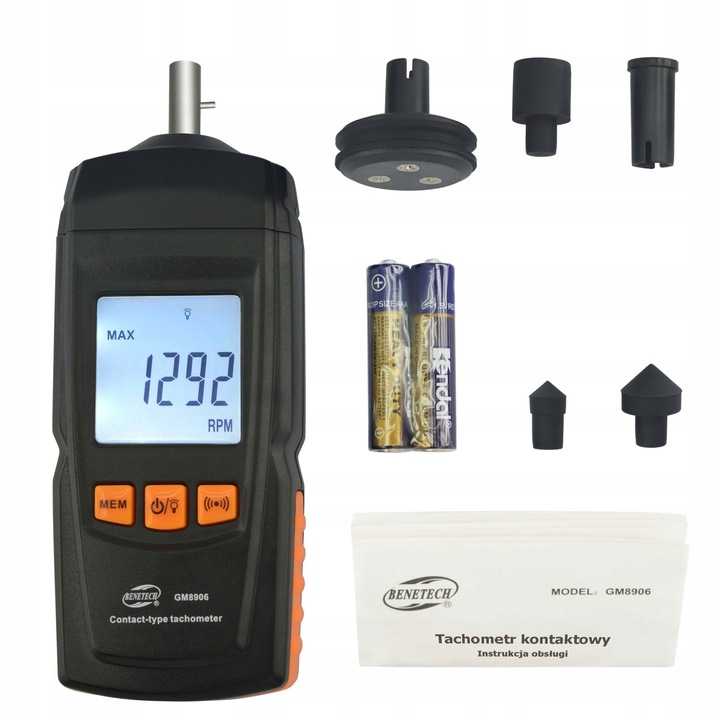 TACHOMETR LCD MIERNIK OBROTÓW DO 99999 RPM GM8906