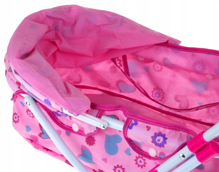 Wózek dla Lalek Metalowy 2w1 Głęboki Gondola Nosidełko Składany Daszek