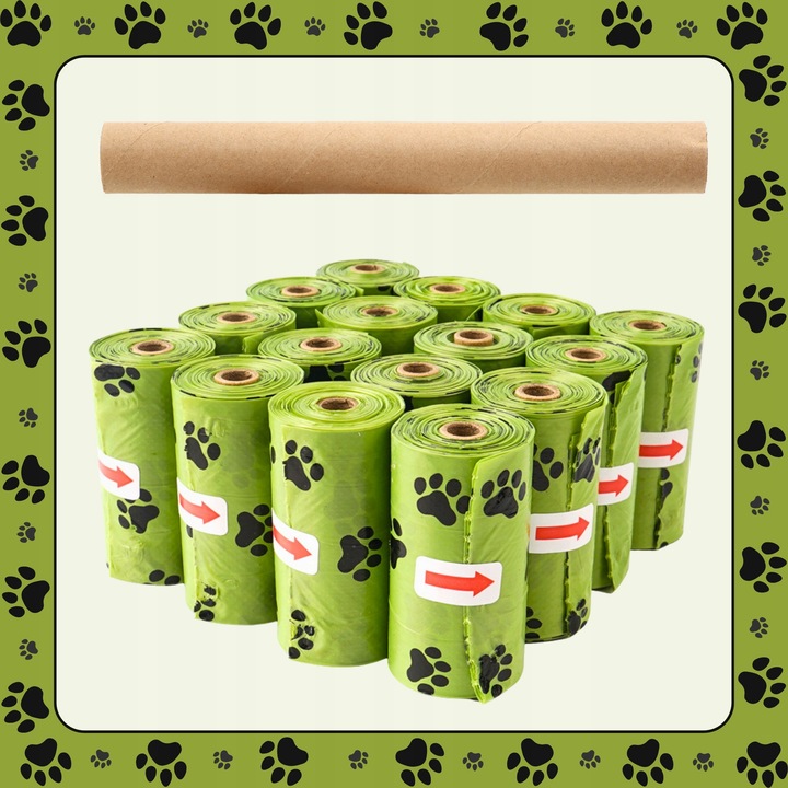 WORECZKI NA PSIE ODCHODY BIODEGRADOWALNE WORKI NA KUPY BIO + ETUI 765 sztuk