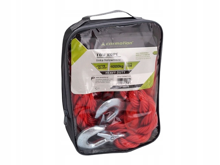 LINKA HOLOWNICZA DMC DO 4000 KG PLECIONA Z HAKAMI, 4 M, HEAVY DUTY