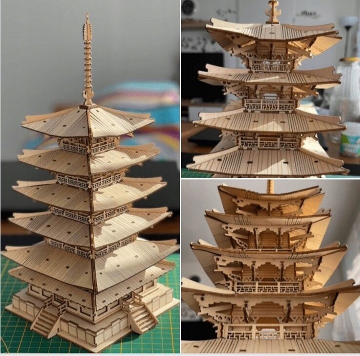 DREWNIANE PUZZLE 3D MODEL DO SKLEJANIA AZJATYCKA PAGODA
