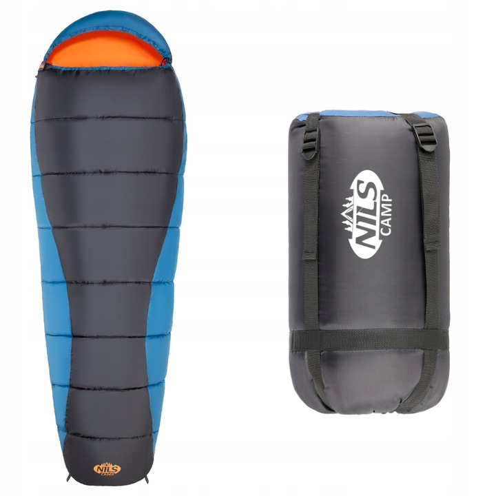 ŚPIWÓR NILS CAMP NC2012 GRANATOWO-POMARAŃCZOWY