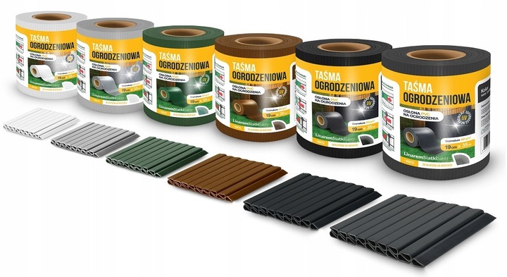 TAŚMA OGRODZENIOWA 19cmx35m GRAFITOWA OSŁONA NA PŁOT OGRODZENIE PANELOWE UV