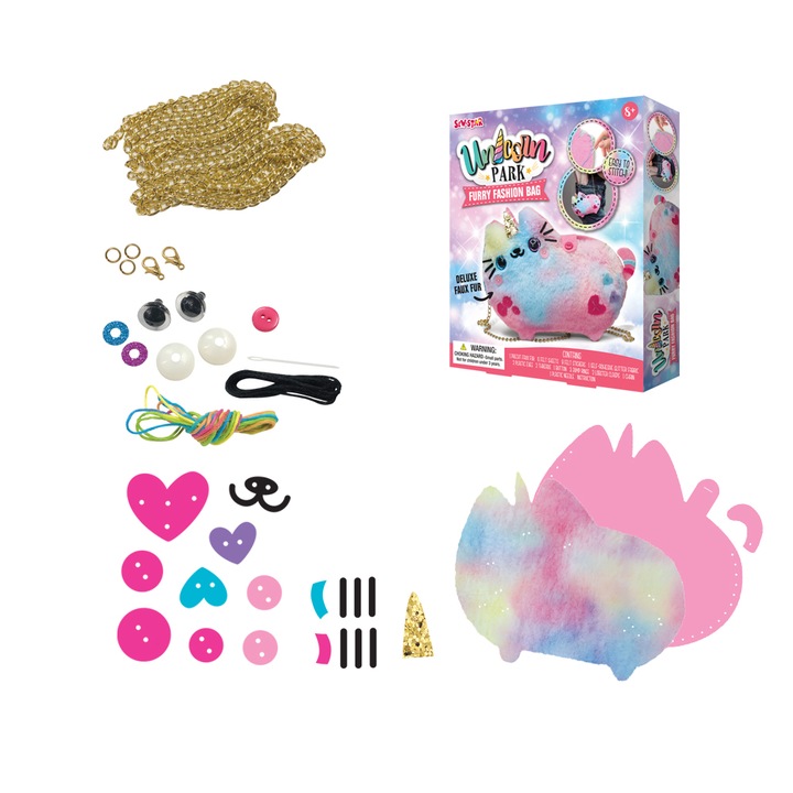 Zestaw Kreatywny DIY Dziewczynki Torebka do Szycia Kotek Puszen Jednorożec