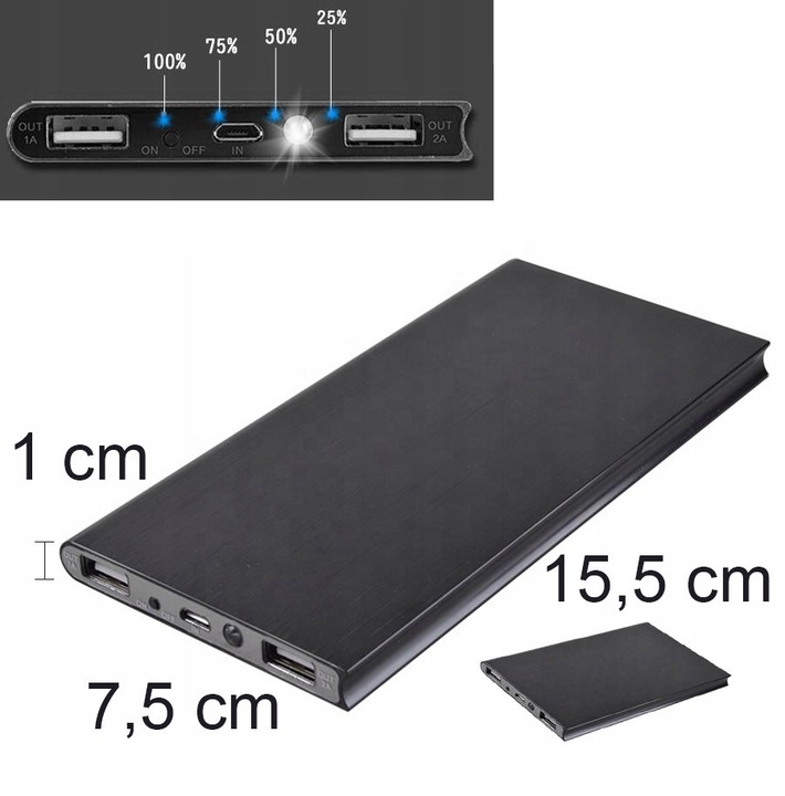 Kieszonkowy Power Bank 20000 mAh 3X USB POWER-BANK POWERBANK DUŻA POJEMNOŚĆ