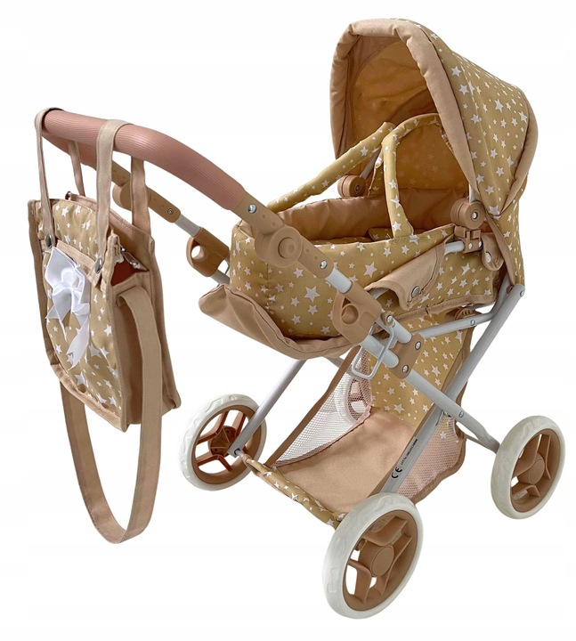 WÓZEK DLA LALEK GŁĘBOKI SPACERÓWKA GONDOLA 3w1 MarioToys TORBA POŚCIEL