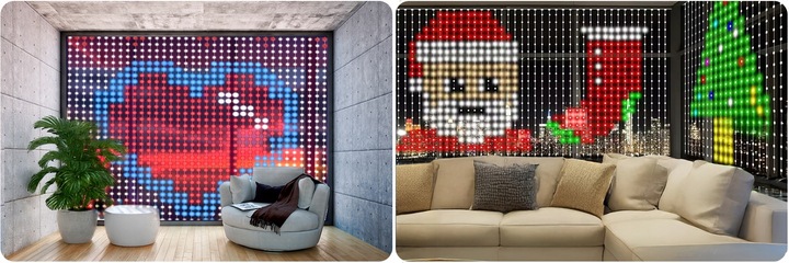 KURTYNA LED 2x2 ŚWIĄTECZNA GIRLANDA STEROWANA TELEFONEM APLIKACJA BLUETOOTH