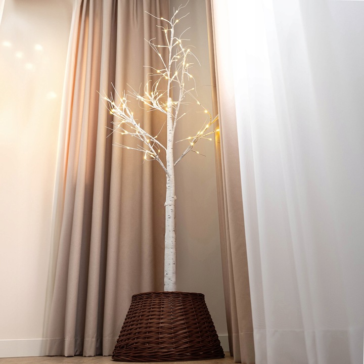 OSŁONA WIKLINOWA NA STOJAK POD CHOINKĘ 50 cm OSŁONKA KOSZ STOJAKA BRĄZOWY