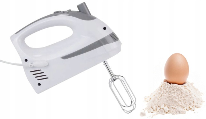 MIKSER RĘCZNY ROBOT KUCHENNY MOCNY 5 BIEGÓW 4 KOŃCÓWKI