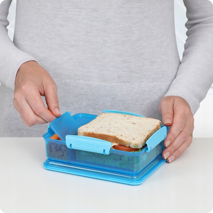 ŚNIADANIÓWKA POJEMNIK lunchbox z Przegródkami snack duo 975ml to-go Sistema