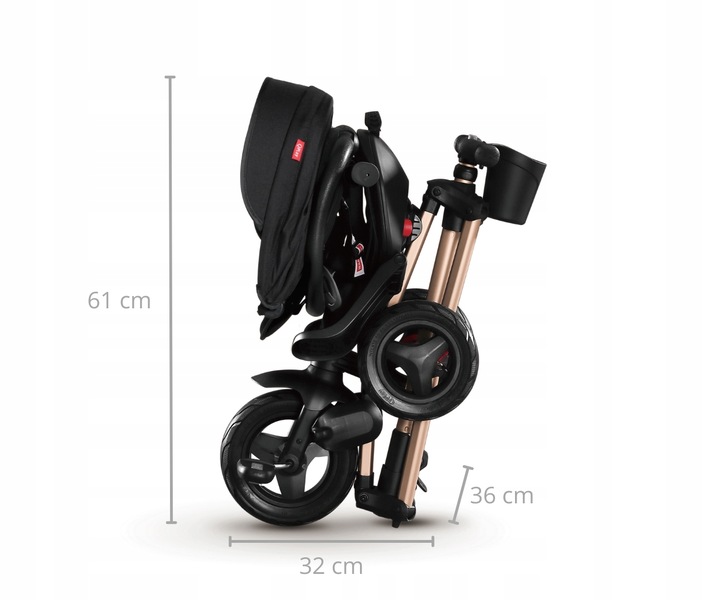 ROWEREK TRÓJKOŁOWY WIELOFUNKCYJNY QPLAY NOVA+ RUBBER GOLDEN MILLY MALLY