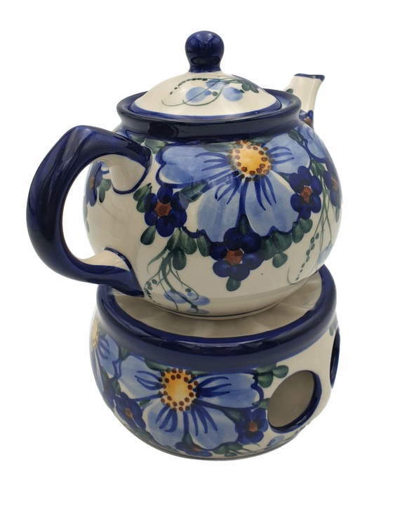 CZAJNIK Z PODGRZEWACZEM CERAMIKA BOLESŁAWIEC