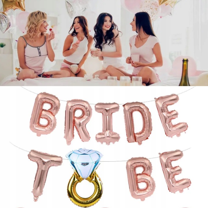 ZESTAW NA WIECZÓR PANIEŃSKI DEKORACJE WELON SZARFA TATUAŻE BALONY ROSE GOLD