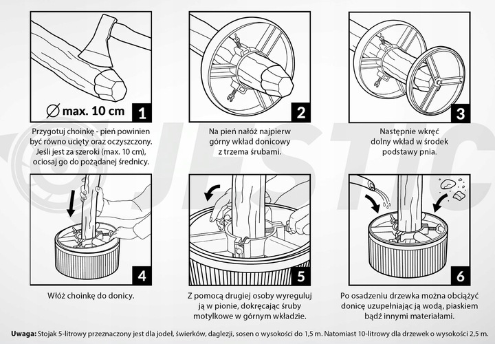 Stojak Choinkowy Jestic Ciężki pod Choinke Choinka 30x10 cm 5L