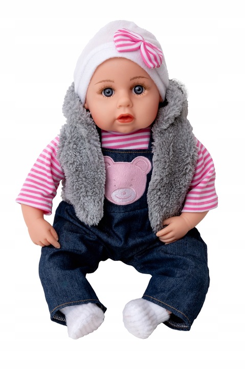 Wózek z lalką Doris SPACRÓWKA DLA LALEK + Duża INTERAKTYWNA LALKA BOBAS