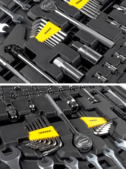 WALIZKA NARZĘDZIOWA ZESTAW NARZĘDZI 186 ELEMENTÓW BITY NASADKI MŁOTEK NÓŻ