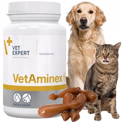 Preparat dla psów i kotów witaminy minerał Vet Expert Vetaminex 60 kapsułek