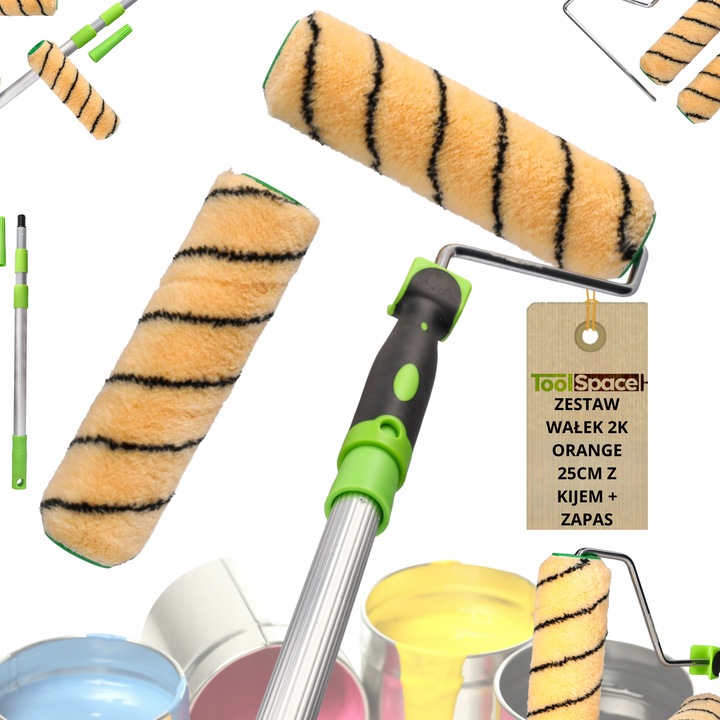 WAŁEK MALARSKI 25cm Zestaw do malowania Ścian i Sufitów Kij teleskopowy PL