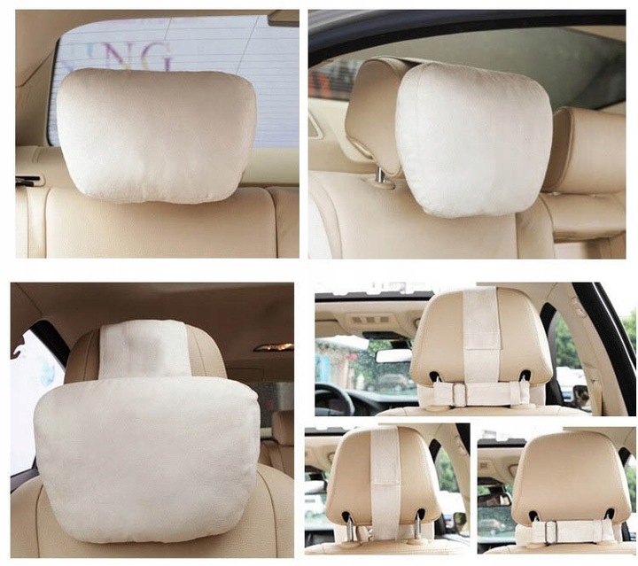 Poduszka Samochodowa Pod Szyję Głowę Kark Podróżna Zagłówek Zamszowa 2szt